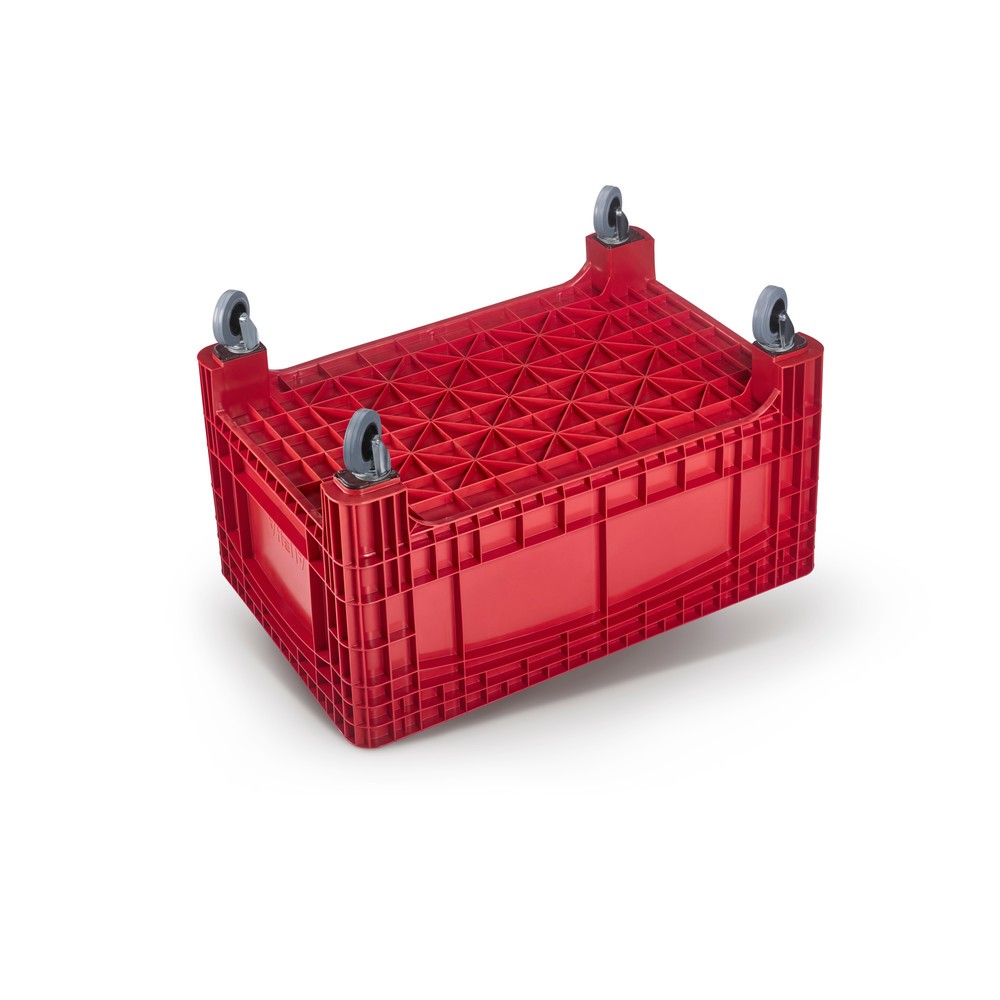 Productafbeelding nr. 2: Grote container L, hxbxd 800 x 1.200 x 580 mm, 354 liter, 4 zwenkwielen, rood