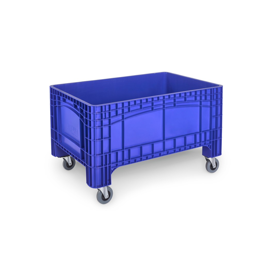 Product afbeelding: Grote container L, hxbxd 800 x 1.200 x 580 mm, 354 liter, 4 zwenkwielen, blauw
