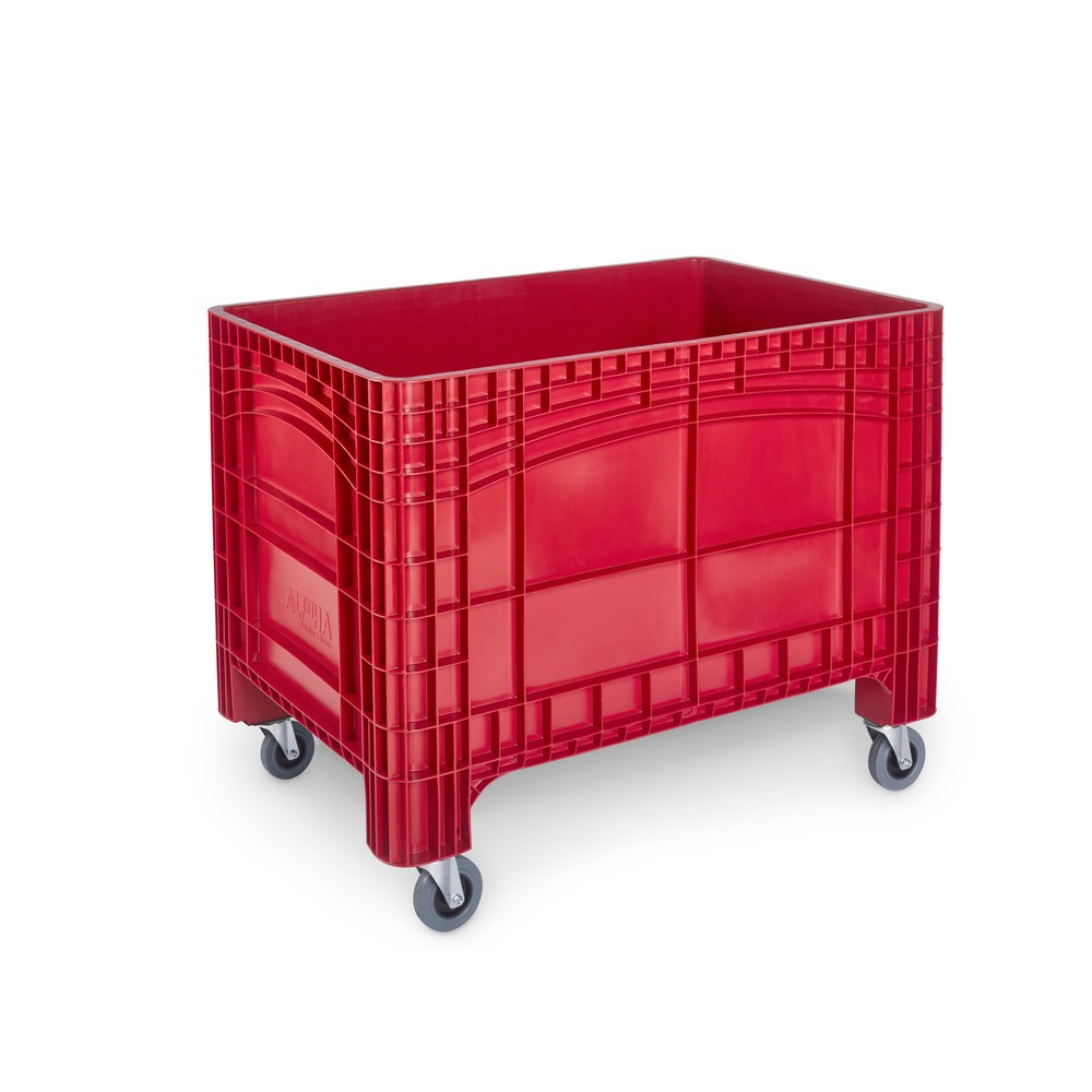 Product afbeelding: Grote container XL, hxbxd 800 x 1.200 x 800 mm, 535 liter, 4 zwenkwielen met rem, rood