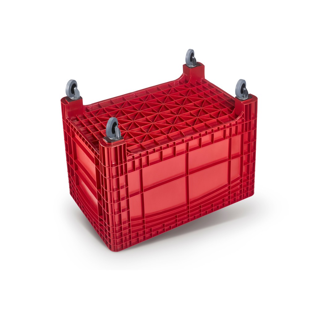 Productafbeelding nr. 2: Grote container XL, hxbxd 800 x 1.200 x 800 mm, 535 liter, 4 zwenkwielen, rood