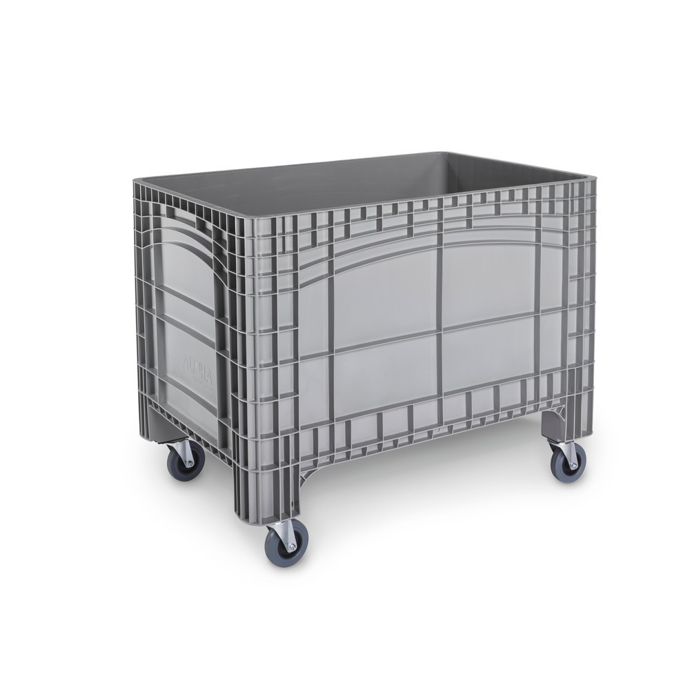 Product afbeelding: Grote container XL, hxbxd 800 x 1.200 x 800 mm, 535 liter, 4 zwenkwielen met rem, grijs