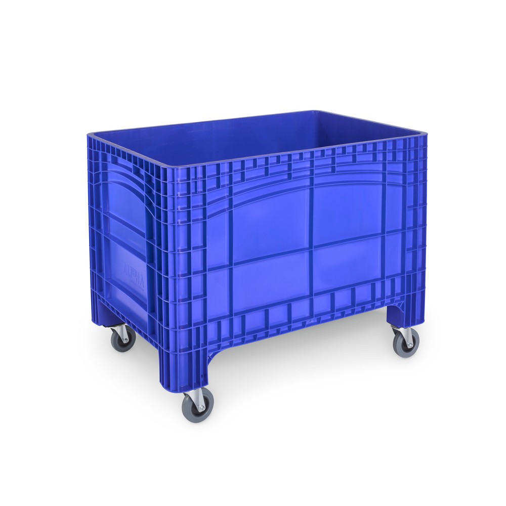 Product afbeelding: Grote container XL, hxbxd 800 x 1.200 x 800 mm, 535 liter, 4 zwenkwielen met rem, blauw