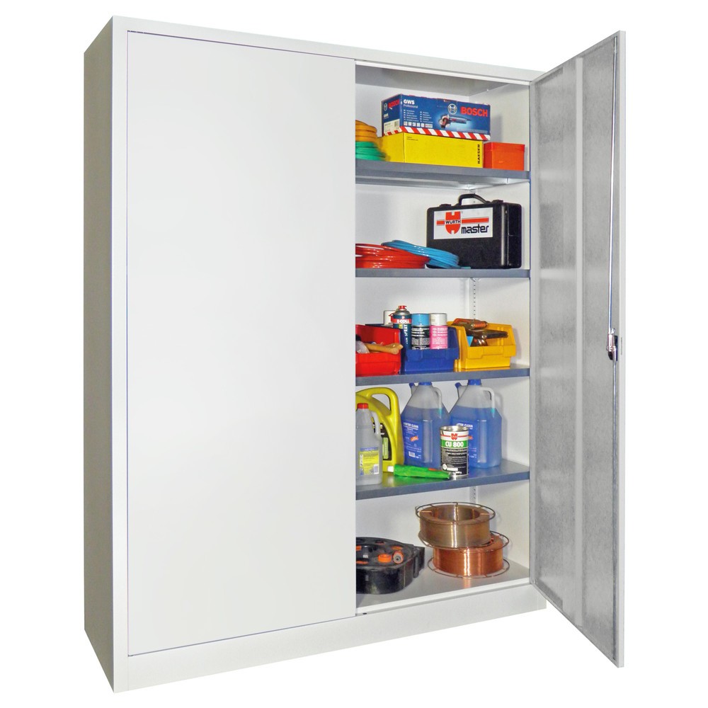 Productafbeelding nr. 3: Grote draaideurkast PAVOY, 4 legborden, hxbxd 1.950 x 1.500 x 600 mm, lichtgrijs, lichtgrijs