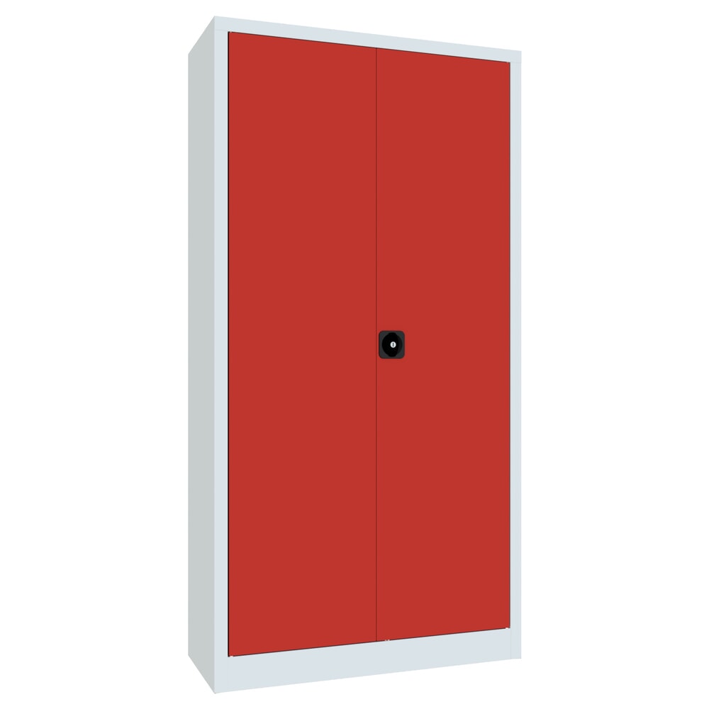 Productafbeelding nr. 1: Grote draaideurkast PAVOY, 4 legborden, hxbxd 1.950 x 1.000 x 400 mm, vuurrood, lichtgrijs