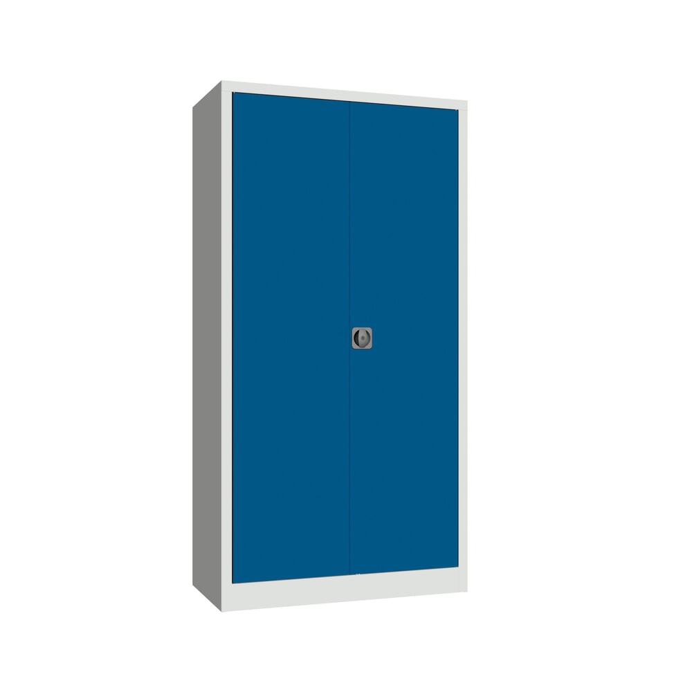 Product afbeelding: Grote draaideurkast PAVOY, 4 legborden, hxbxd 1.950 x 1.000 x 500 mm, gentiaanblauw, lichtgrijs
