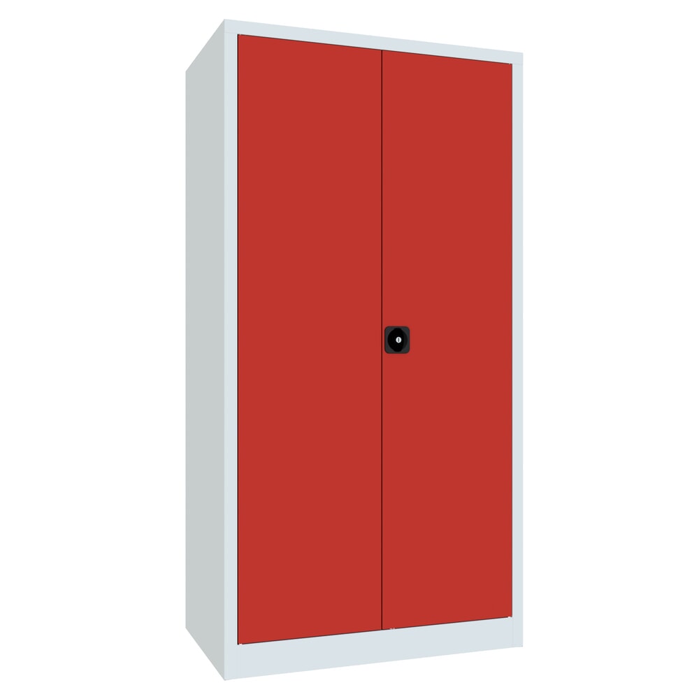 Productafbeelding nr. 1: Grote draaideurkast PAVOY, 4 legborden, hxbxd 1.950 x 1.000 x 600 mm, vuurrood, lichtgrijs