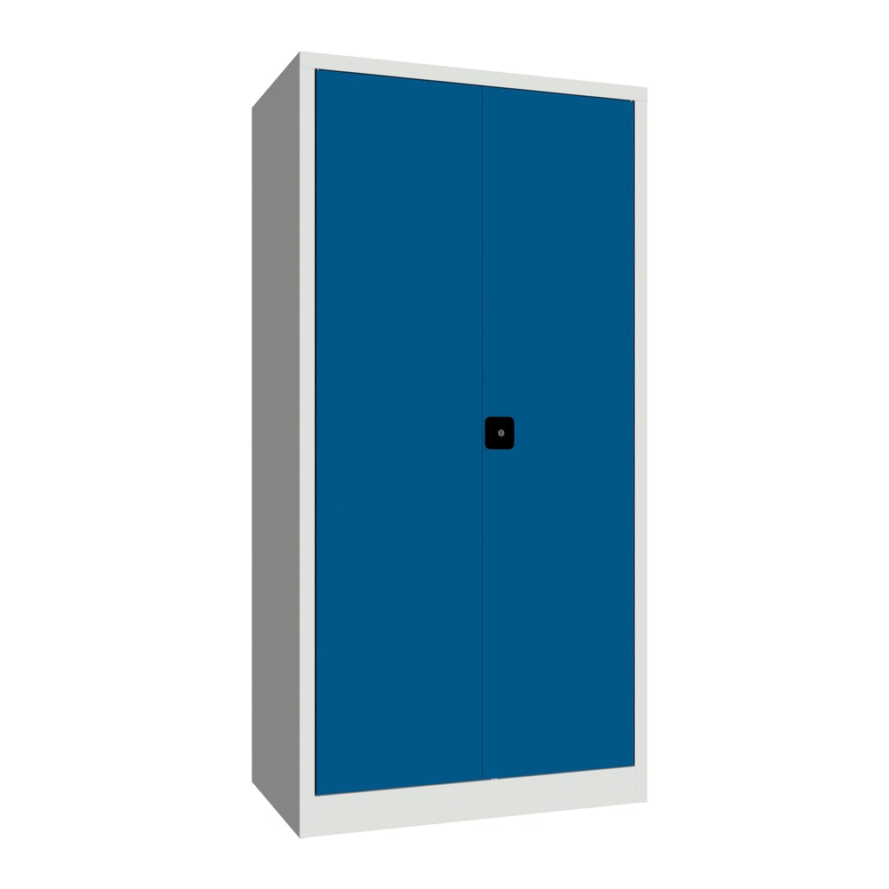 Productafbeelding nr. 1: Grote draaideurkast PAVOY, 4 legborden, hxbxd 1.950 x 1.000 x 600 mm, gentiaanblauw, lichtgrijs