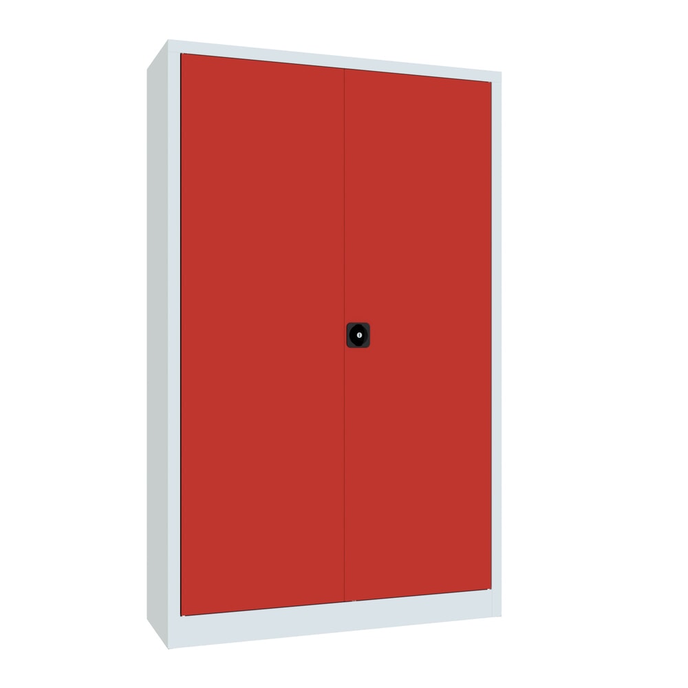Productafbeelding nr. 1: Grote draaideurkast PAVOY, 4 legborden, hxbxd 1.950 x 1.200 x 400 mm, vuurrood, lichtgrijs