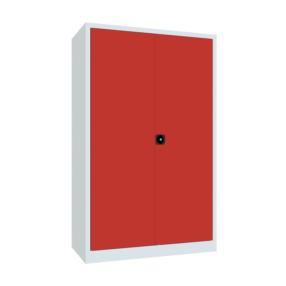 Productafbeelding nr. 1: Grote draaideurkast PAVOY, 4 legborden, hxbxd 1.950 x 1.200 x 600 mm, vuurrood, lichtgrijs