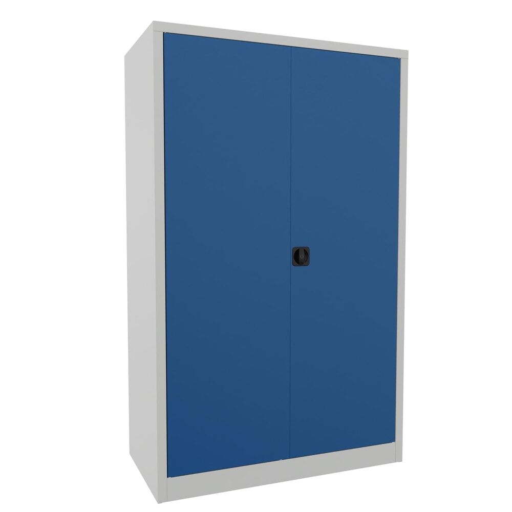 Productafbeelding nr. 1: Grote draaideurkast PAVOY, 4 legborden, hxbxd 1.950 x 1.200 x 600 mm, gentiaanblauw, lichtgrijs