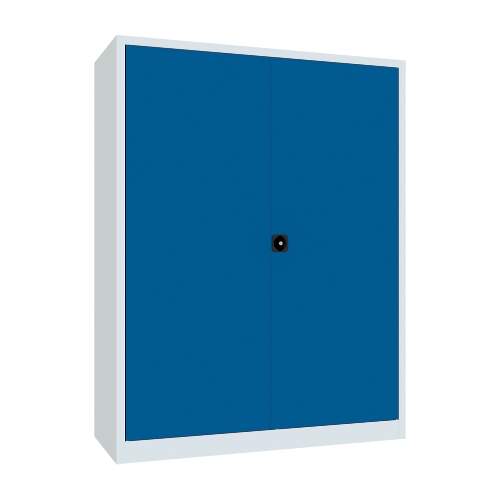 Product afbeelding: Grote draaideurkast PAVOY, 4 legborden, hxbxd 1.950 x 1.500 x 600 mm, gentiaanblauw, lichtgrijs