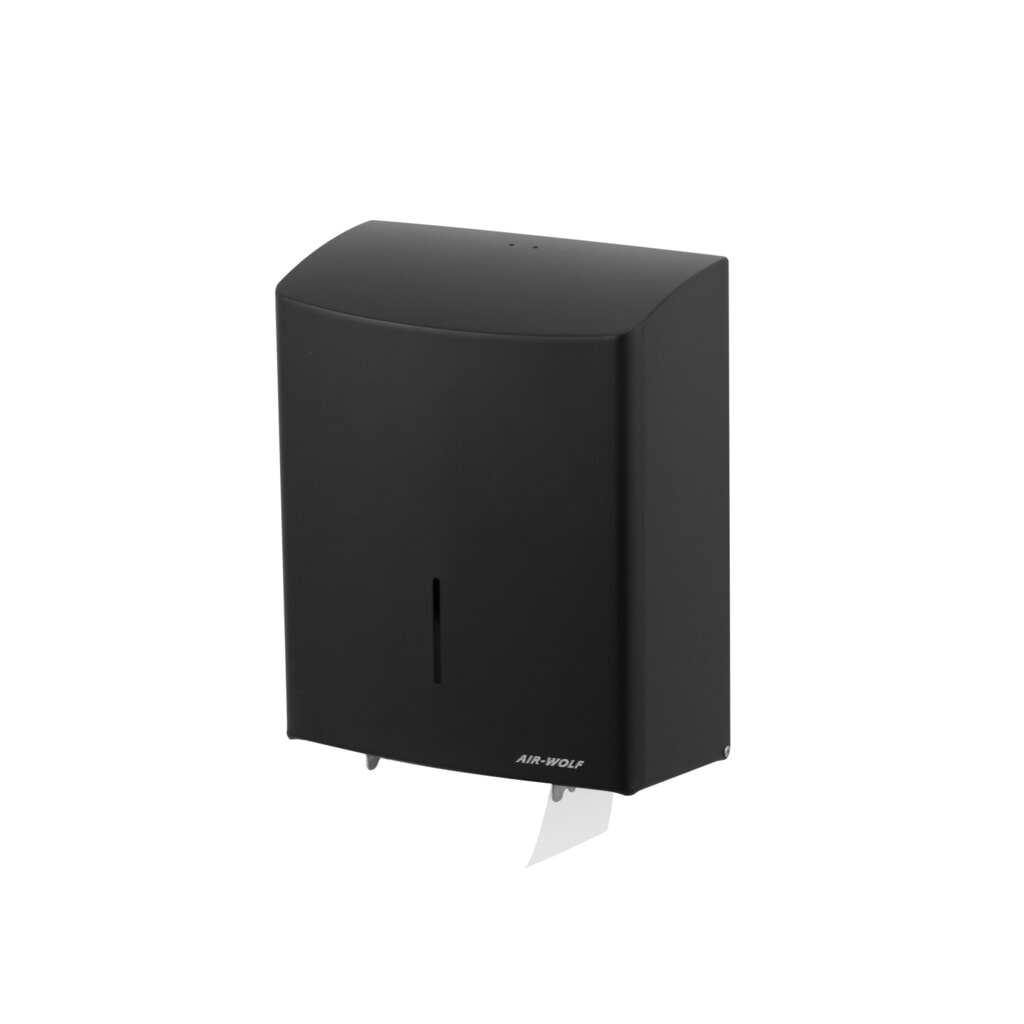 Product afbeelding: Grote roldispenser Air-Wolf voor 1 grote rol roestvrij staal mat zwart