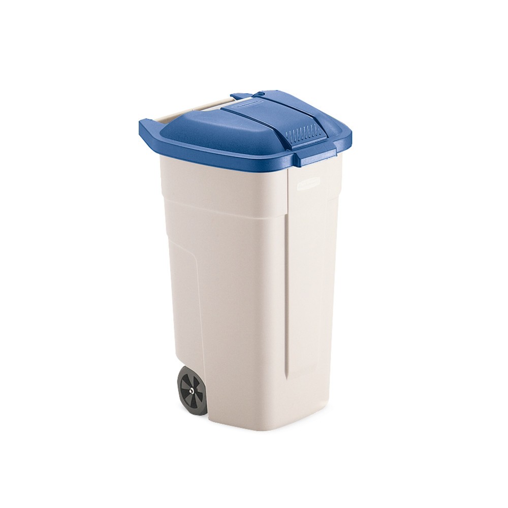 Productafbeelding nr. 2: Grote vuilnisbak Rubbermaid®, 100 liter, met wielen, deksel blauw