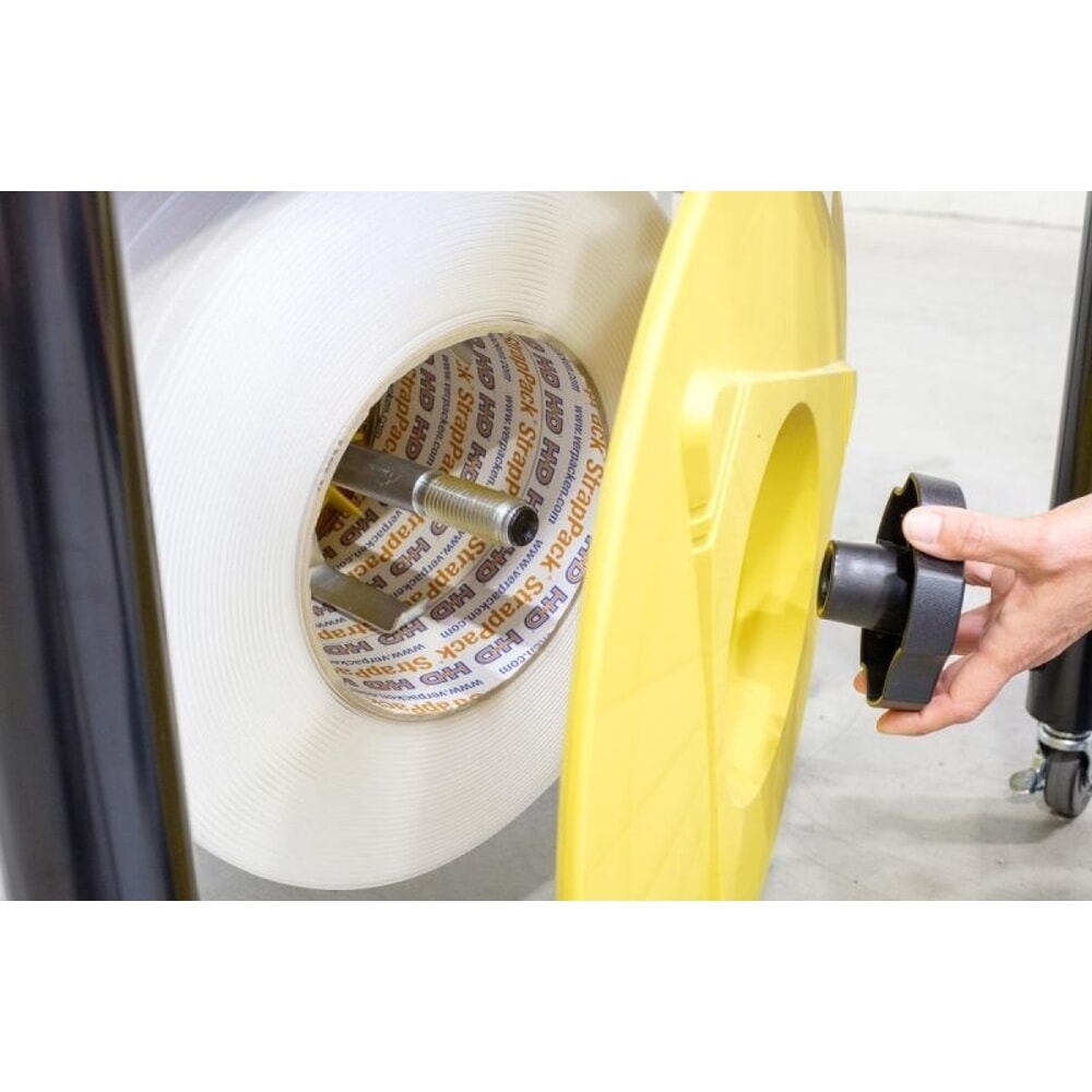 Productafbeelding nr. 5: Halfautomatische omsnoeringsmachine HDS-25, verrijdbaar met zwenkwielen, voor bandbreedte 12 mm