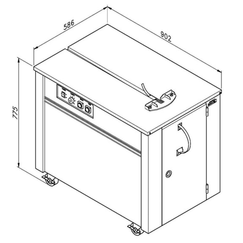 Productafbeelding nr. 2: Halfautomatische omsnoeringsmachine Universal, voor bandbreedte 13 mm, gesloten