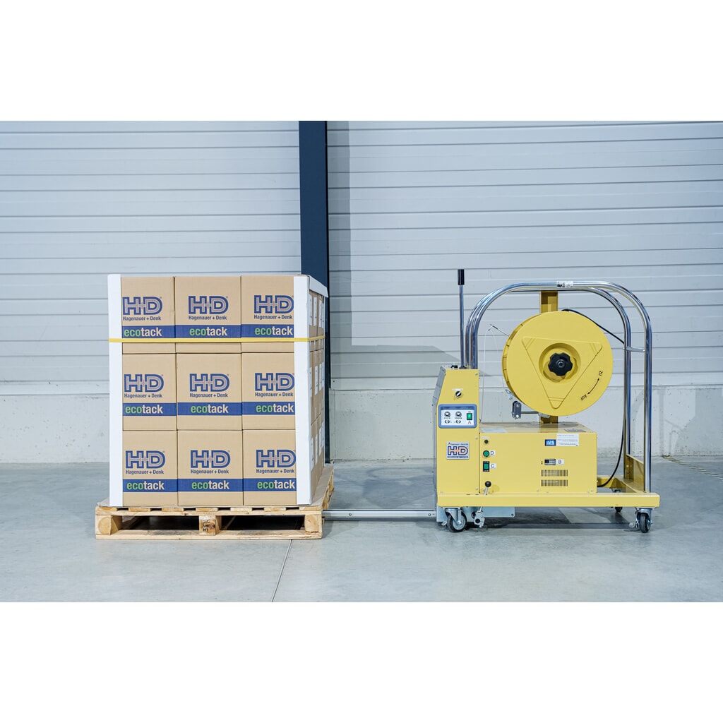Product afbeelding: Halfautomatische palletomsnoeringsmachine HDS-25-PV3-16-200 met accu, voor bandbreedte 12-16 mm