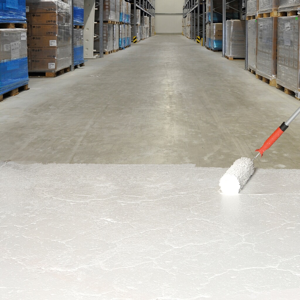 Product afbeelding: Halvloercoating PROline-paint, slipvast, 5 l, zeer fijne korrel, RAL 9016 verkeerswit