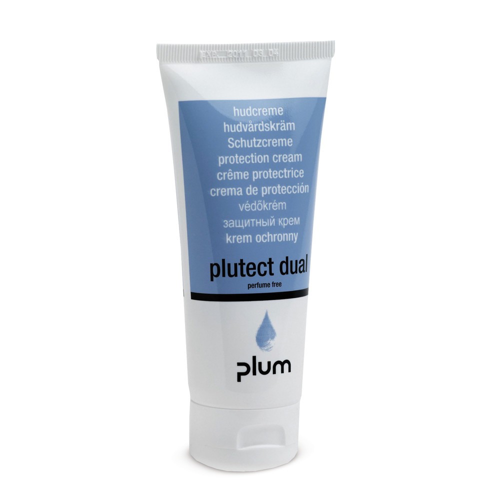 Product afbeelding: Handbeschermingscrème plum Plutect Dual, tube van 100 ml