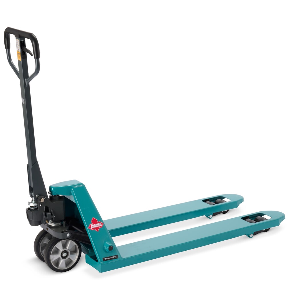 Handpalletwagen Ameise® PTM 2.5 met snelhef, draagvermogen 2.500 kg, vorklengte 1.150 mm, massief rubber / polyurethaan, tandemwielen Product afbeelding: Handpalletwagen Ameise® PTM 2.5 met snelhef, draagvermogen 2.500 kg, vorklengte 1.150 mm, massief rubber / polyurethaan, tandemwielen
