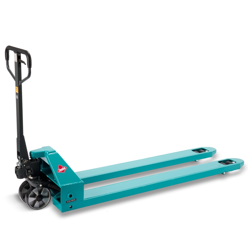 Handpalletwagen Ameise® PTM 3.5, draagvermogen 3.500 kg, vorklengte 1.800 mm, polyurethaan, tandemwielen Product afbeelding: Handpalletwagen Ameise® PTM 3.5, draagvermogen 3.500 kg, vorklengte 1.800 mm, polyurethaan, tandemwielen