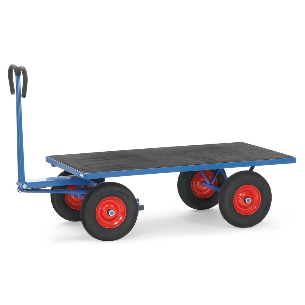 Handtrekwagen fetra® zonder wanden, laadvlak bxd 800 x 1.200 mm, draagvermogen 1.000 kg, volrubber banden Product afbeelding: Handtrekwagen fetra® zonder wanden, laadvlak bxd 800 x 1.200 mm, draagvermogen 1.000 kg, volrubber banden