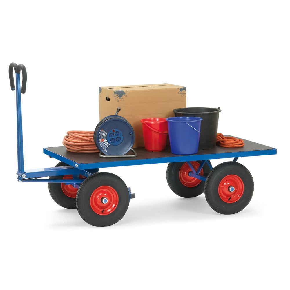Productafbeelding nr. 2: Handtrekwagen fetra® zonder wanden, laadvlak bxd 1.000 x 2.000 mm, draagvermogen 1.250 kg, luchtbanden