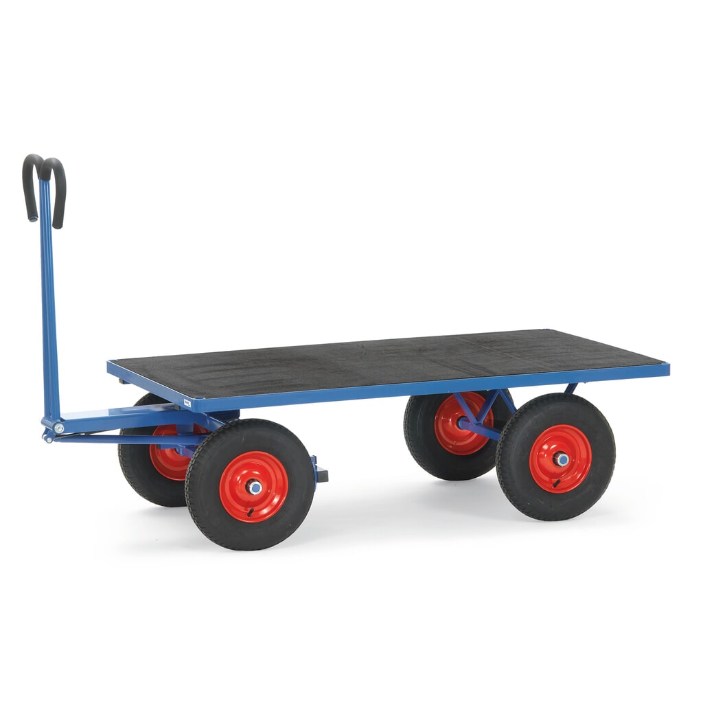Handtrekwagen fetra® zonder wanden, laadvlak bxd 800 x 1.200 mm, draagvermogen 1.000 kg, luchtbanden Product afbeelding: Handtrekwagen fetra® zonder wanden, laadvlak bxd 800 x 1.200 mm, draagvermogen 1.000 kg, luchtbanden