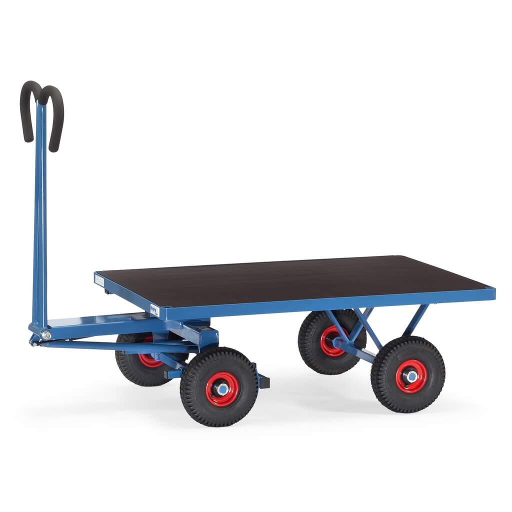 Product afbeelding: Handtrekwagen fetra® zonder wanden, laadvlak bxd 800 x 1.200 mm, draagvermogen 700 kg, luchtbanden