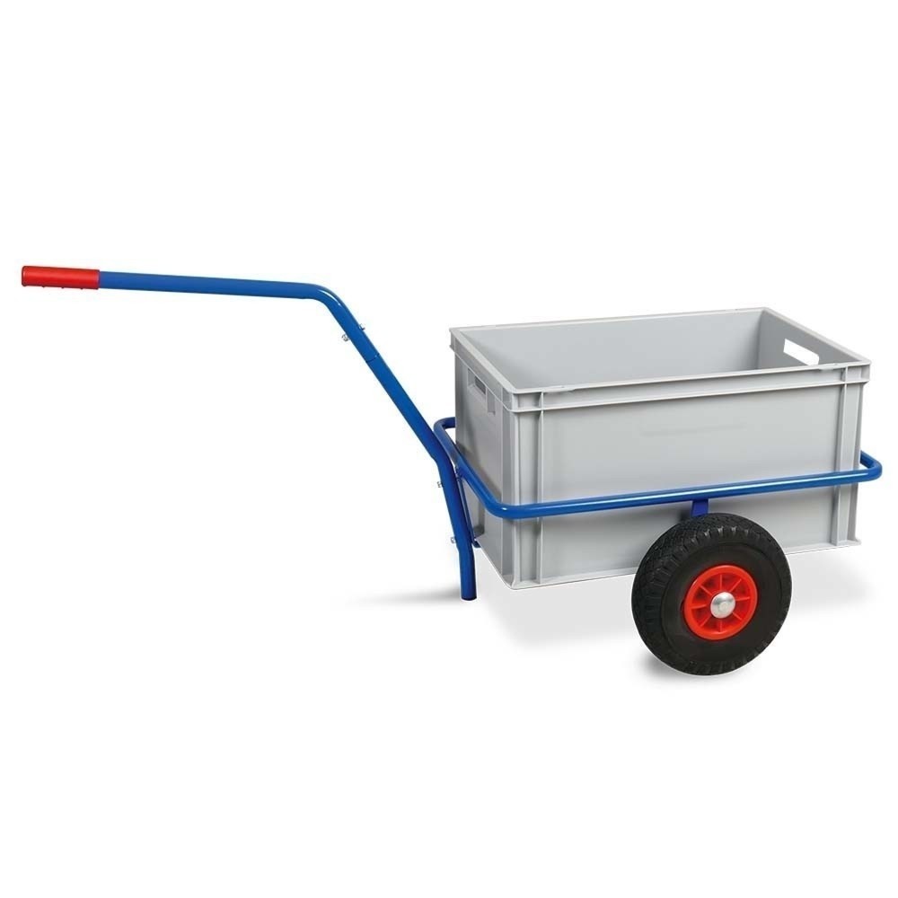 Product afbeelding: Handwagen van stalen buizen, draagvermogen 200 kg, met kunststof bak van 63 liter
