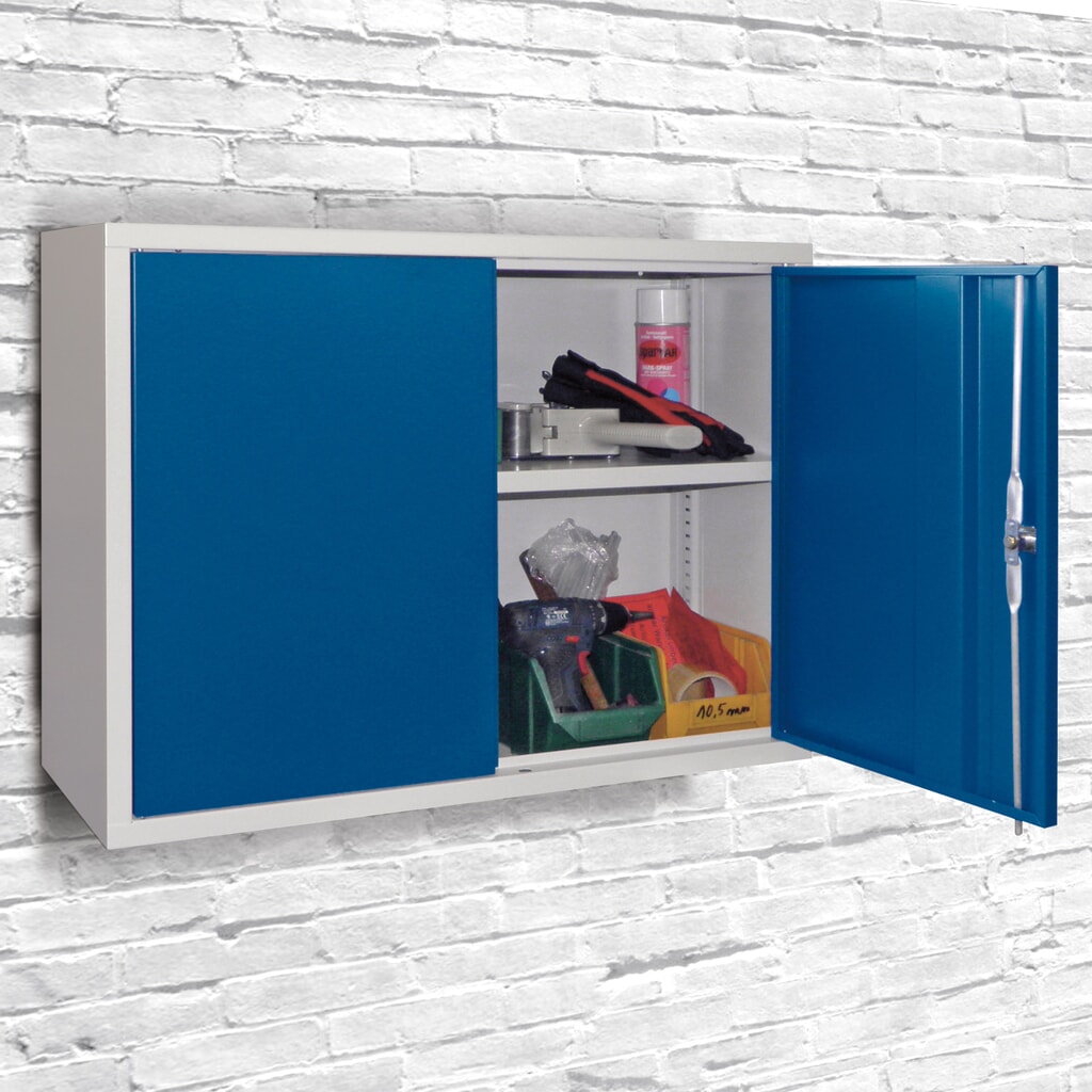 Hangkast PAVOY, hxbxd 600 x 800 x 300 mm, geperforeerde achterwand, gentiaanblauw, gentiaanblauw Product afbeelding: Hangkast PAVOY, hxbxd 600 x 800 x 300 mm, geperforeerde achterwand, gentiaanblauw, gentiaanblauw
