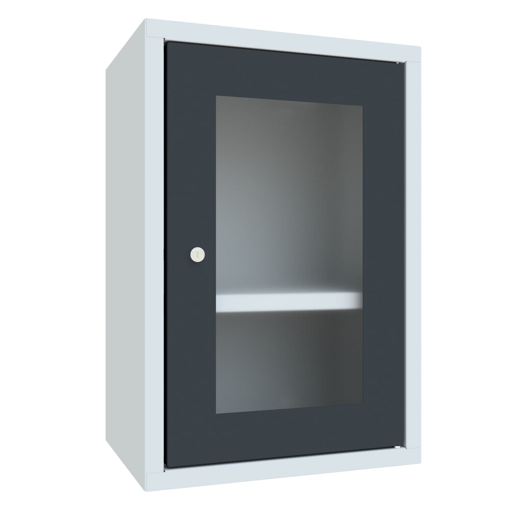Product afbeelding: Hangkast PAVOY met kijkvenster, hxbxd 600 x 400 x 300 mm, antracietgrijs, lichtgrijs