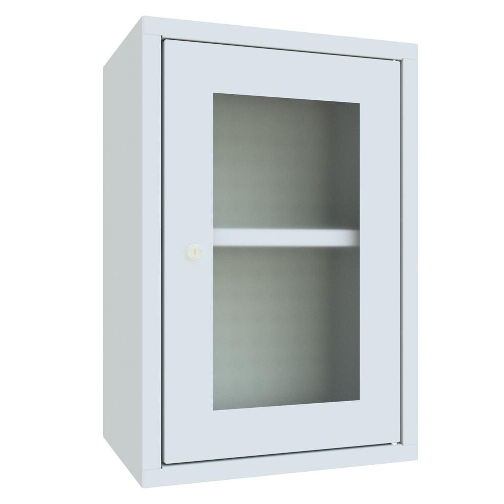 Productafbeelding nr. 1: Hangkast PAVOY met kijkvenster, hxbxd 600 x 400 x 300 mm, geperforeerde achterwand, lichtgrijs, lichtgrijs