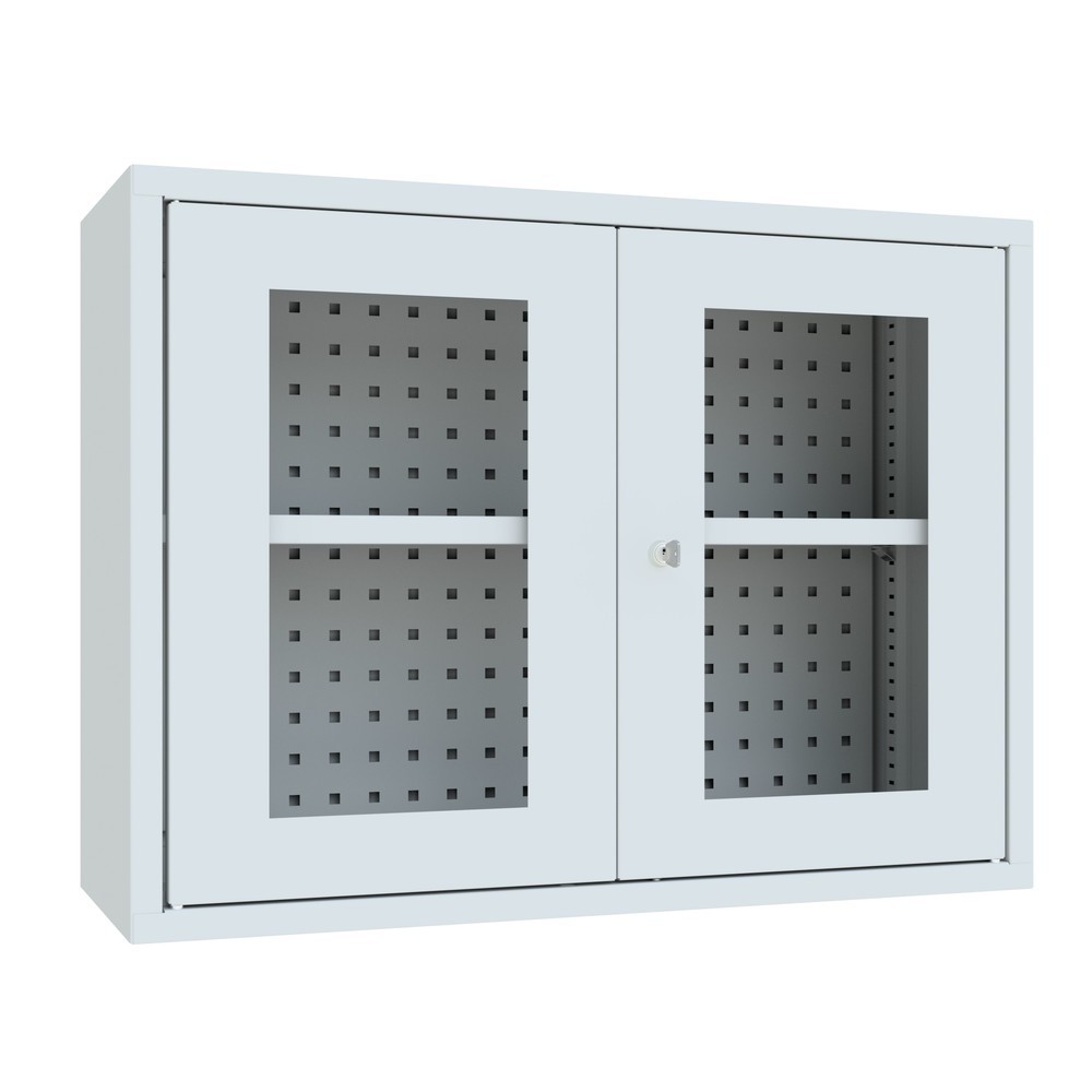 Productafbeelding nr. 2: Hangkast PAVOY met kijkvenster, hxbxd 600 x 800 x 300 mm, geperforeerde achterwand, lichtgrijs, lichtgrijs