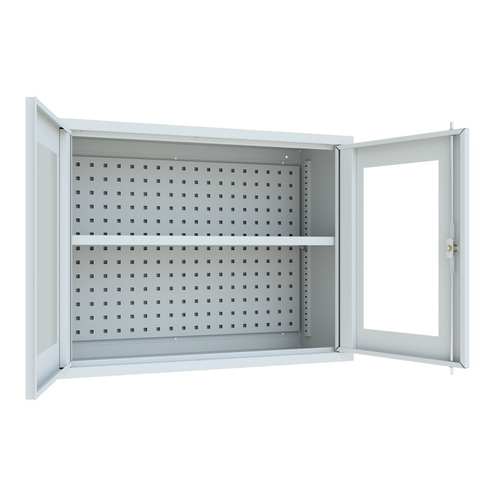 Productafbeelding nr. 3: Hangkast PAVOY met kijkvenster, hxbxd 600 x 800 x 300 mm, geperforeerde achterwand, lichtgrijs, lichtgrijs