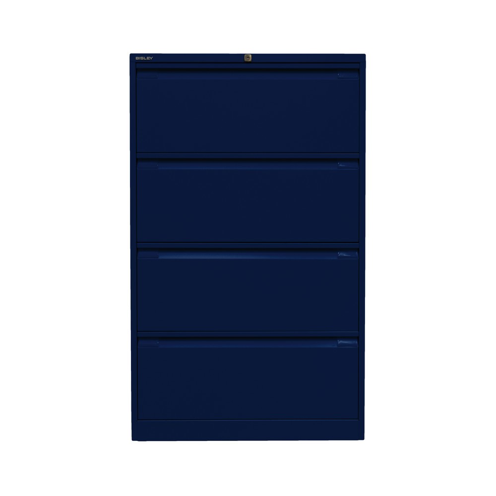 Productafbeelding nr. 2: Hangmappenkast BISLEY, 2-baans, 4 laden, blauw