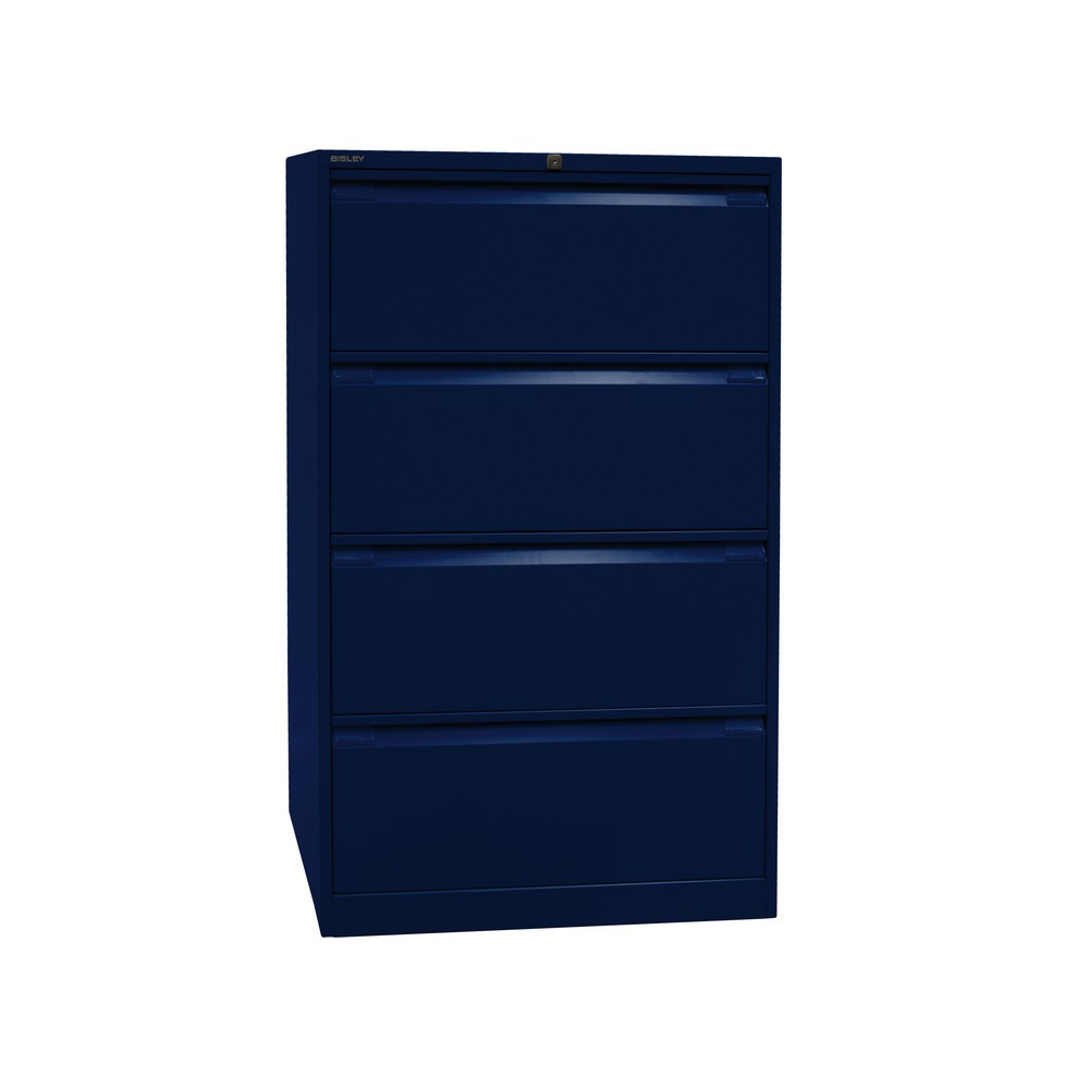 Productafbeelding nr. 3: Hangmappenkast BISLEY, 2-baans, 4 laden, blauw