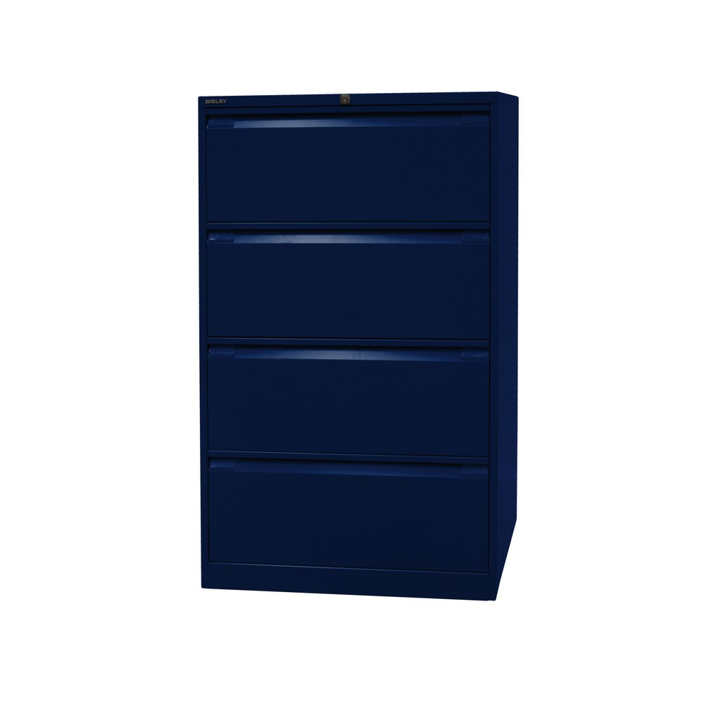 Productafbeelding nr. 1: Hangmappenkast BISLEY, 2-baans, 4 laden, blauw