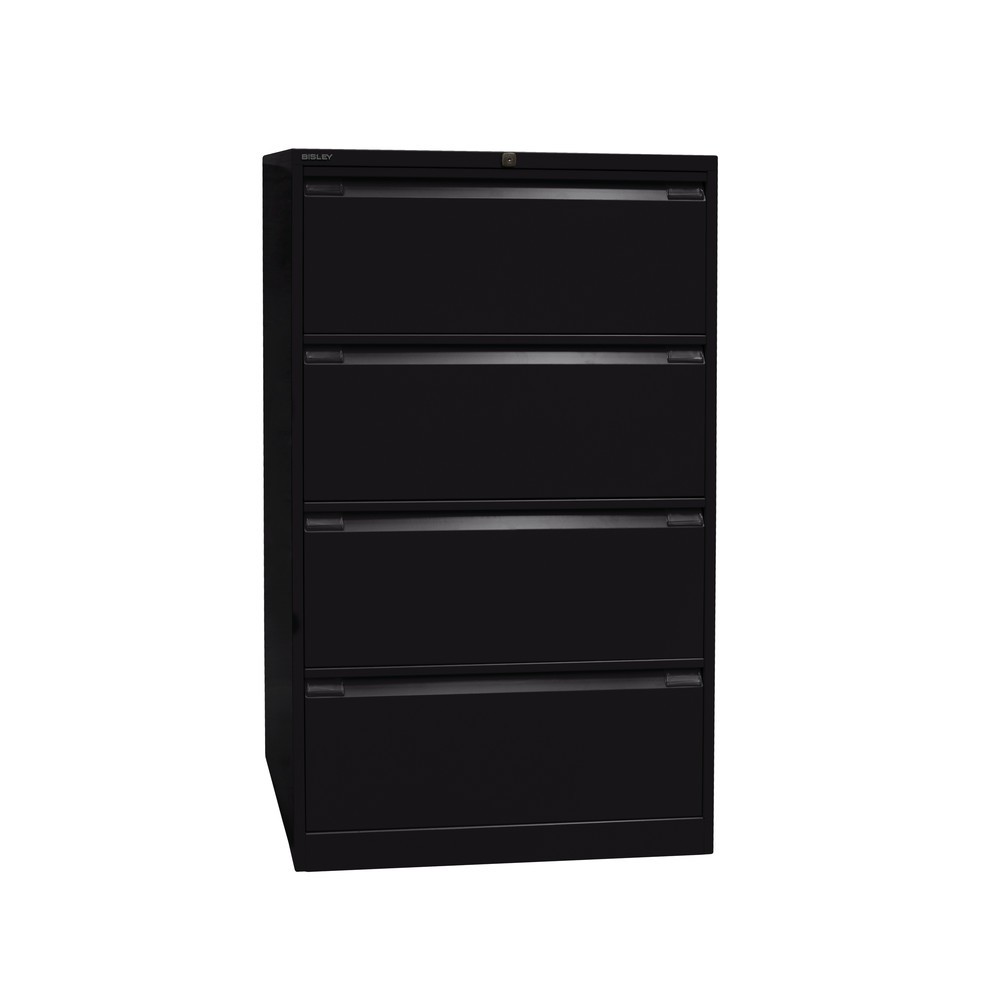 Productafbeelding nr. 2: Hangmappenkast BISLEY, 2-baans, 4 laden, zwart