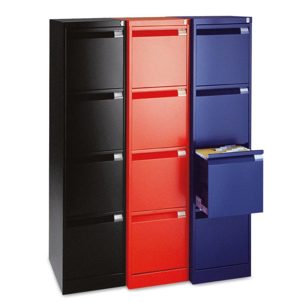 Productafbeelding nr. 4: Hangmappenkast BISLEY, 1-baans, 4 laden, zwart