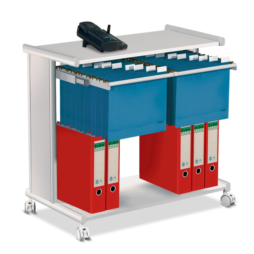 Hangmappenwagen met lade + plank, h x b x d 720 x 760 x 400 mm Product afbeelding: Hangmappenwagen met lade + plank, h x b x d 720 x 760 x 400 mm
