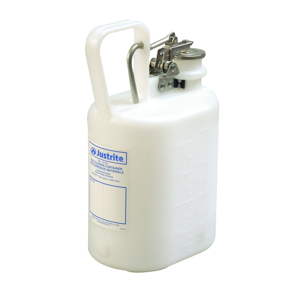 Product afbeelding: PE-veiligheidsreservoir Justrite voor niet-brandbare, bijtende producten, wit, 4 liter