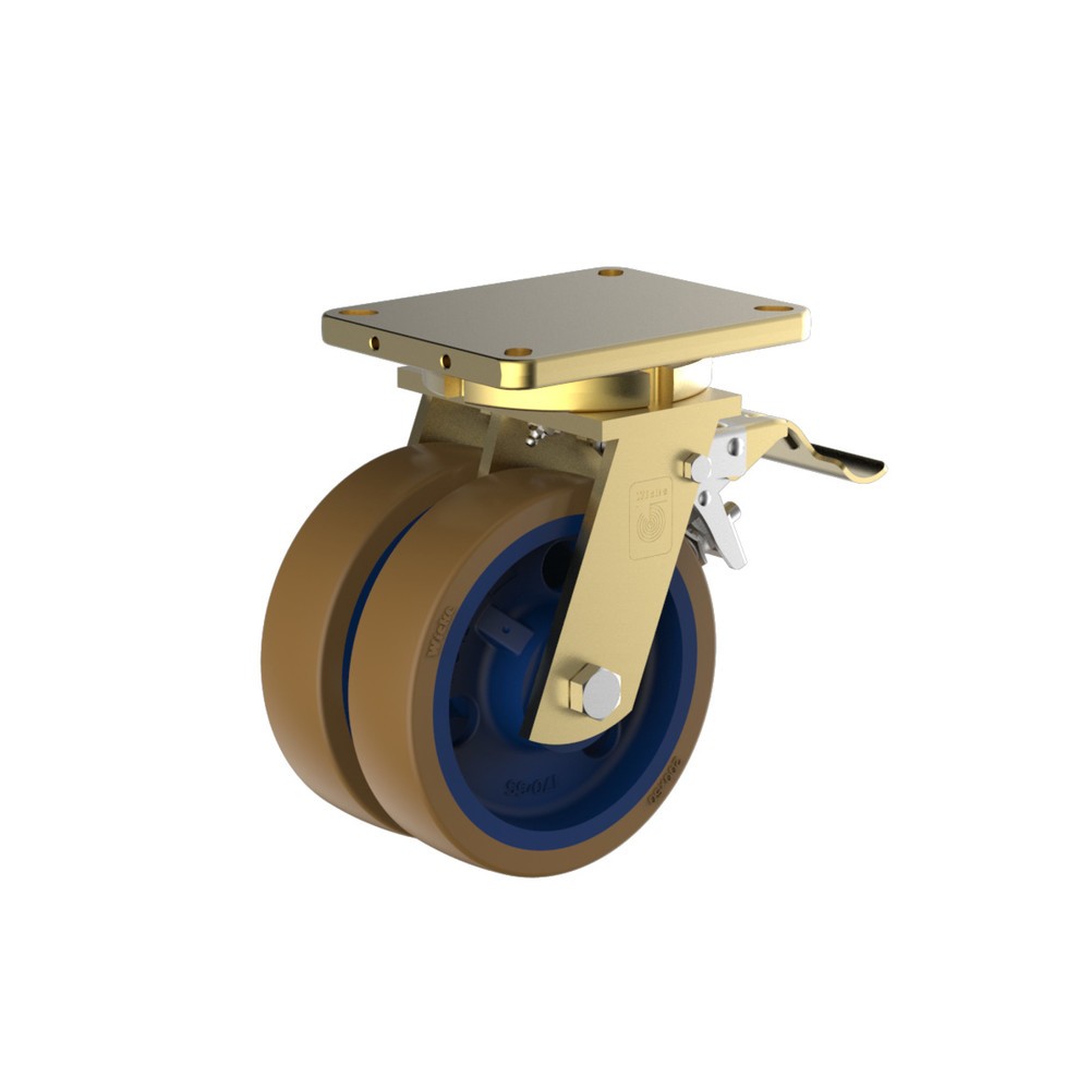 Product afbeelding: Heavy duty dubbel wiel Wicke Topthane® PU, incl. vastzetrem, Ø x breedte 125 x 50 mm, draagvermogen 1.320 kg