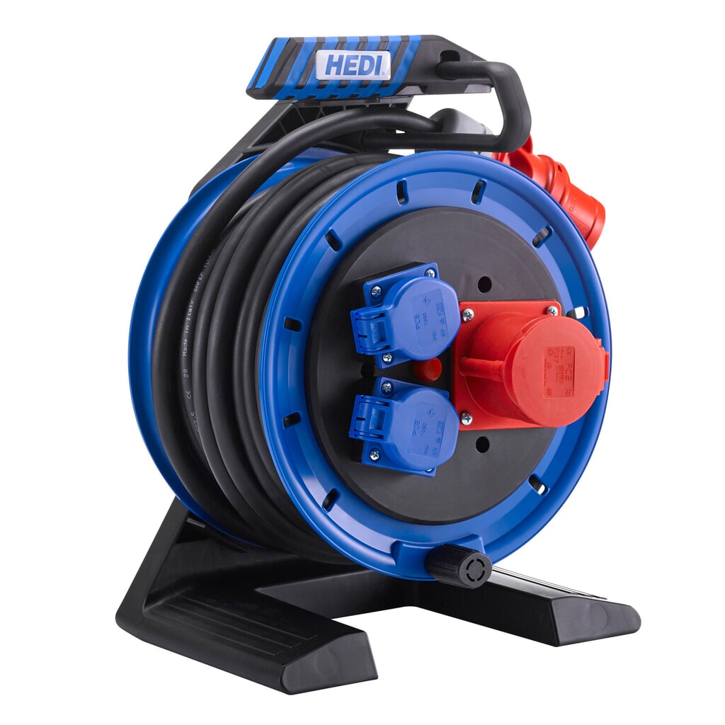 HEDI kabeltrommel Generation 7 Companion, H07RN-F 5G2,5, IP54, 20 m, 1x CEE- en 2x geaarde contactdoos Product afbeelding: HEDI kabeltrommel Generation 7 Companion, H07RN-F 5G2,5, IP54, 20 m, 1x CEE- en 2x geaarde contactdoos