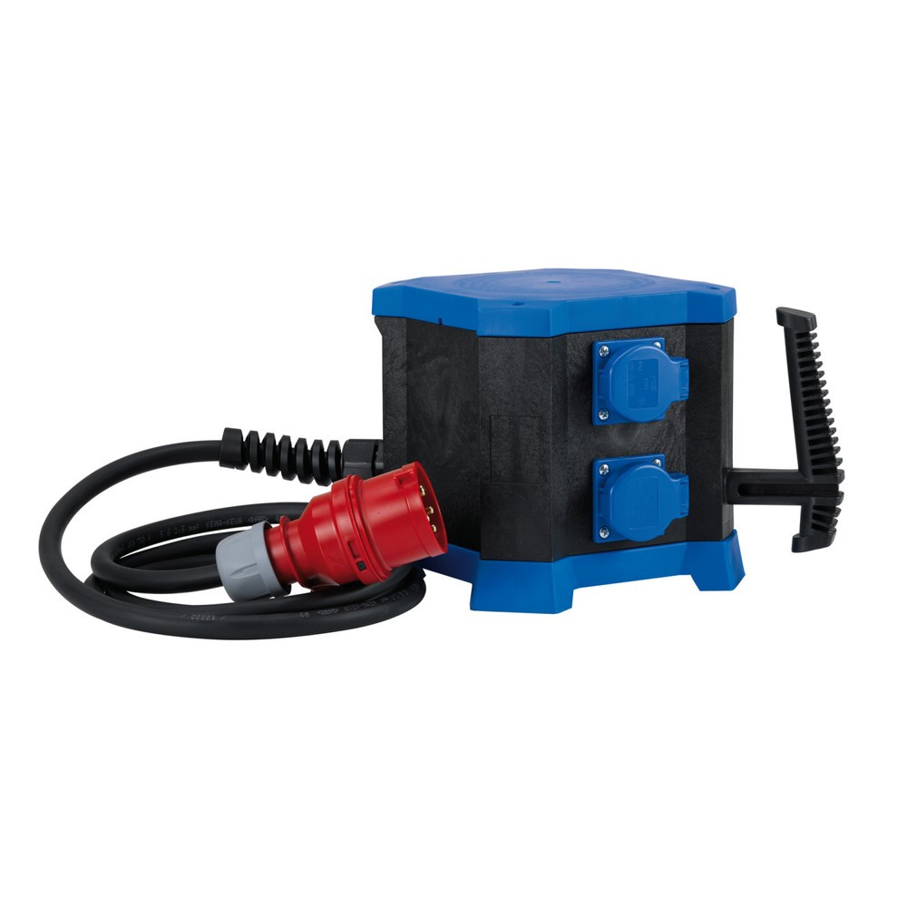 Product afbeelding: HEDI contactdoosverdeler m.STATION, draaistroom 400 V / 16 A, IP44, 6x geaarde contactdoos