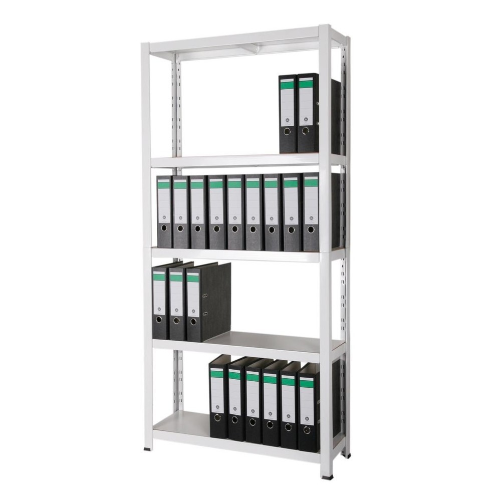 Productafbeelding nr. 2: HEMMDAL archiefstelling, inhaaksysteem, hxbxd 1.800 x 900 x 300 mm, 5 HDF-legborden, vaklast 150 kg, max. 55 mappen, wit