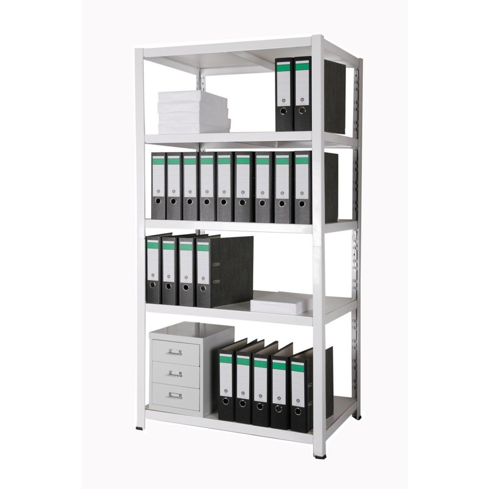 Productafbeelding nr. 5: HEMMDAL archiefstelling, inhaaksysteem, hxbxd 1.800 x 900 x 600 mm, 5 HDF-legborden, vaklast 150 kg, max. 110 mappen, wit