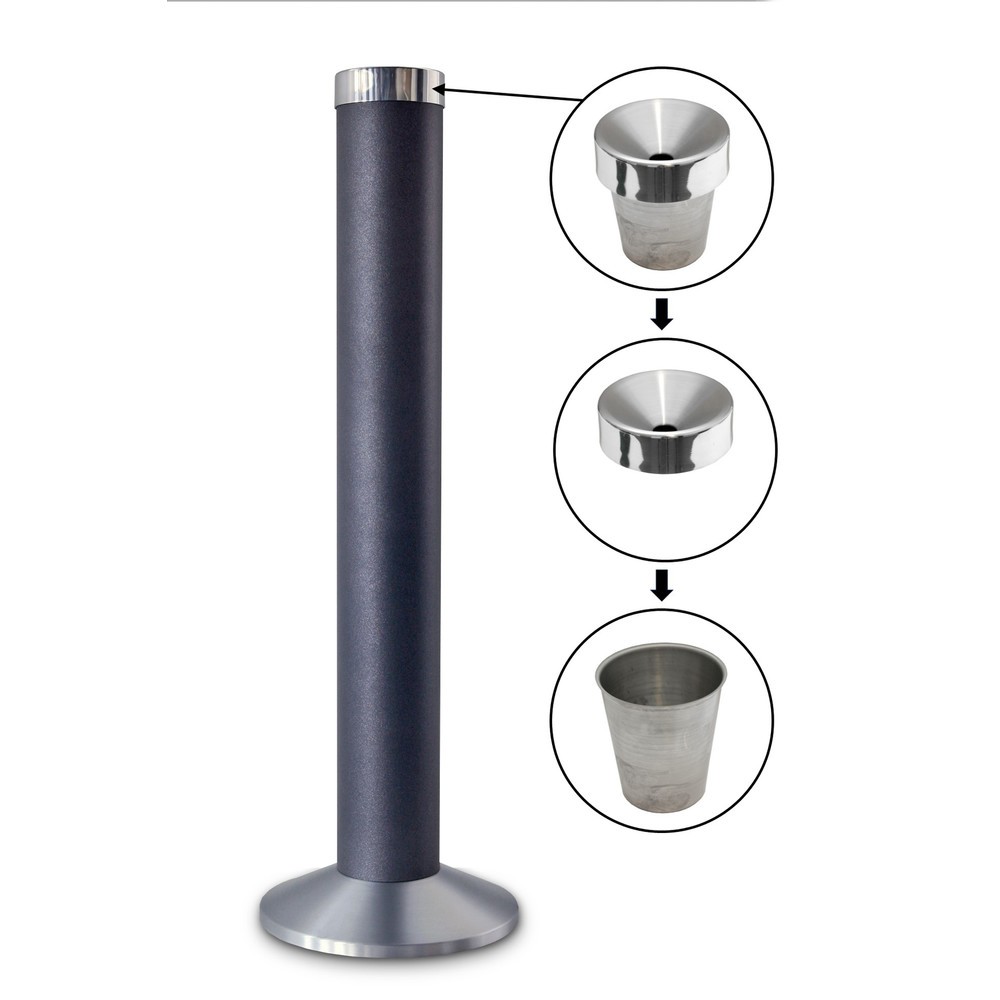 Productafbeelding nr. 2: HEMMDAL Asbakzuil van aluminium, moonstone grijs