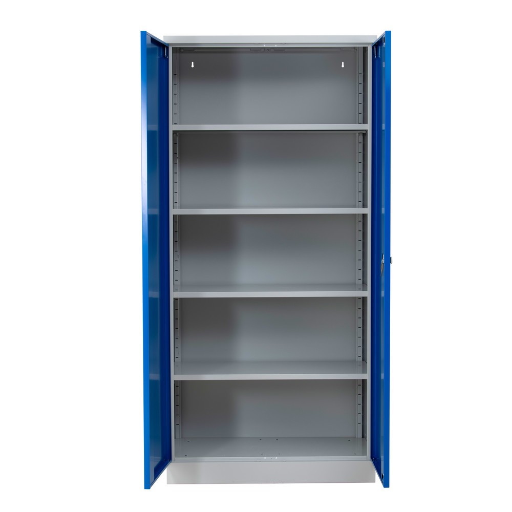 Productafbeelding nr. 2: HEMMDAL Draaideurkast, hxbxd 1.950 x 925 x 420 mm, lichtgrijs/gentiaanblauw