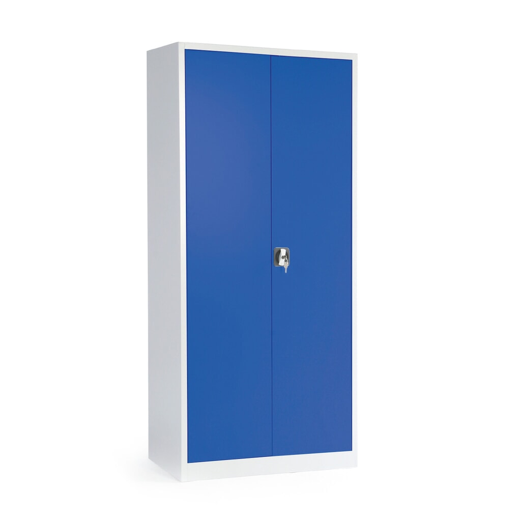 HEMMDAL Draaideurkast, hxbxd 1.950 x 925 x 500 mm, lichtgrijs/gentiaanblauw Productafbeelding nr. 3: HEMMDAL Draaideurkast, hxbxd 1.950 x 925 x 500 mm, lichtgrijs/gentiaanblauw