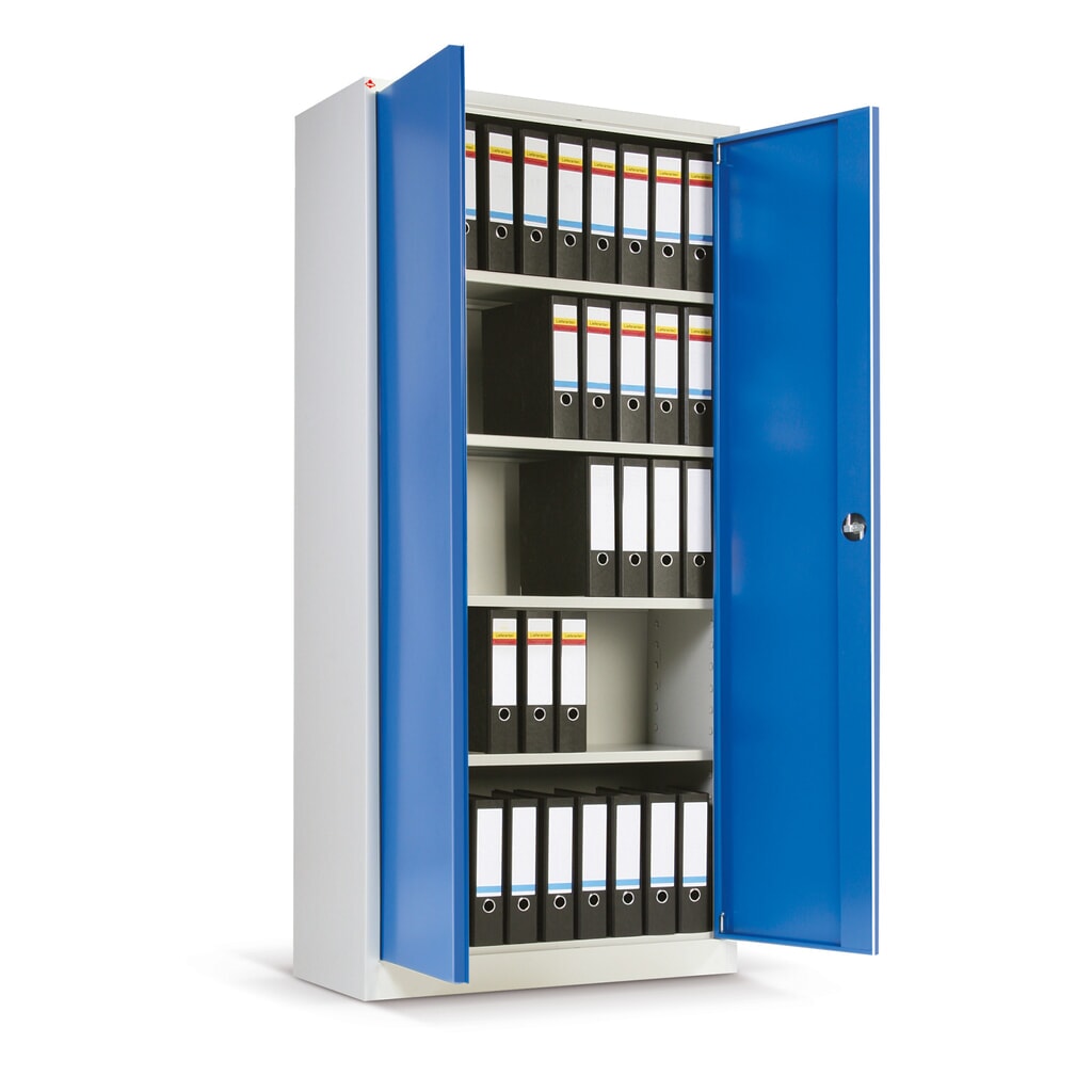 Product afbeelding: HEMMDAL Draaideurkast, hxbxd 1.950 x 925 x 500 mm, lichtgrijs/gentiaanblauw